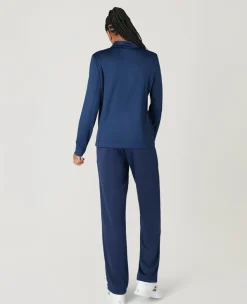 Wimbledon Women's Core Performance 1/4 Zip Training Top - Navy-Women Sweatshirts & Hoodies|Tops & T-Shirts