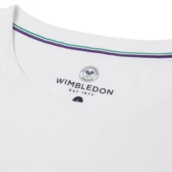 Wimbledon Women's Court Word Cotton T-shirt - White-Women Tops & T-Shirts