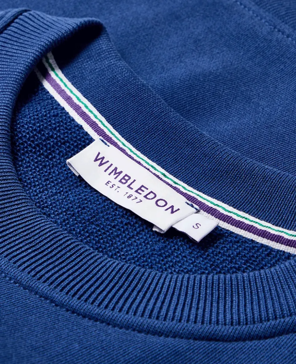 Wimbledon Women's Embroidered Logo Sweatshirt - Navy-Women Sweatshirts & Hoodies