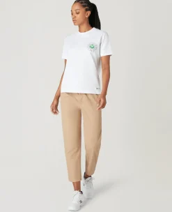 Wimbledon Womens Floral Logo T-Shirt - White-Women Tops & T-Shirts
