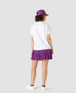 Wimbledon Womens Flower Racket T-Shirt - White-Women Tops & T-Shirts
