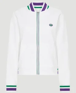 Wimbledon Womens Full Zip Jacket - White-Women Sweatshirts & Hoodies|Jackets & Coats