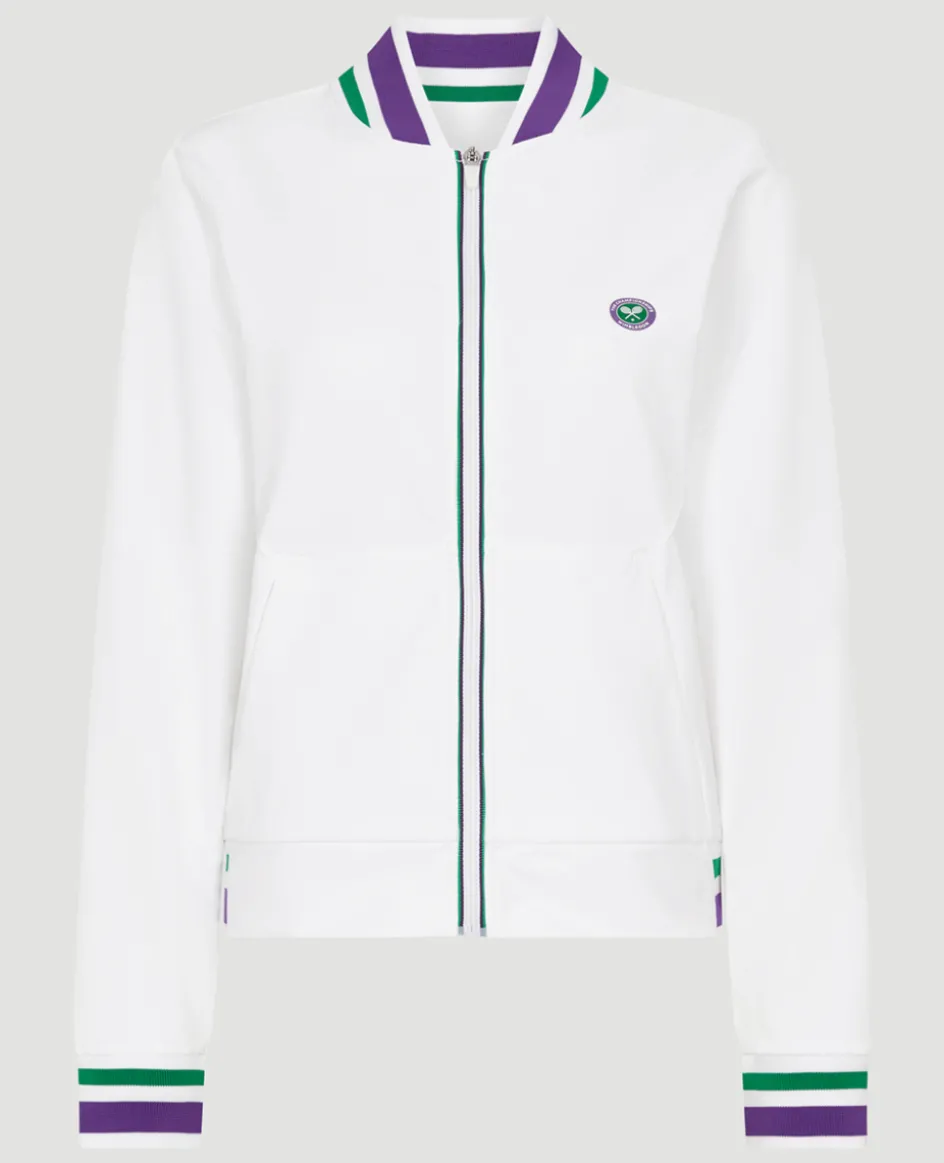 Wimbledon Womens Full Zip Jacket - White-Women Sweatshirts & Hoodies|Jackets & Coats