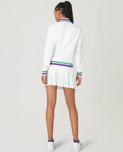 Wimbledon Womens Full Zip Jacket - White-Women Sweatshirts & Hoodies|Jackets & Coats