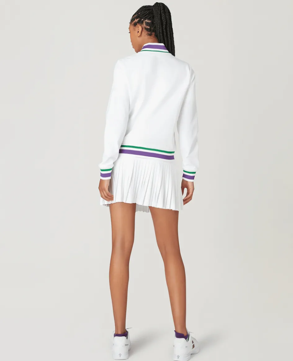 Wimbledon Womens Full Zip Jacket - White-Women Sweatshirts & Hoodies|Jackets & Coats