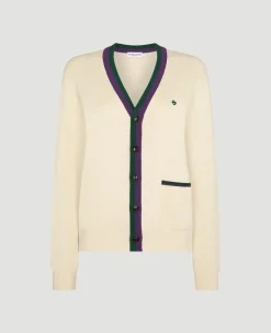 Wimbledon Womens Knit Cardigan - Cream-Women Knitwear