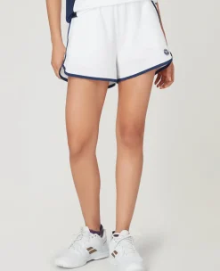 Wimbledon Womens Layered Shorts - White & Navy-Women Trousers & Shorts|Trousers & Shorts