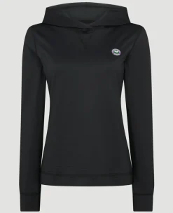 Wimbledon Womens Light Performance Hoody - Black-Women Sweatshirts & Hoodies|Sweatshirts & Hoodies