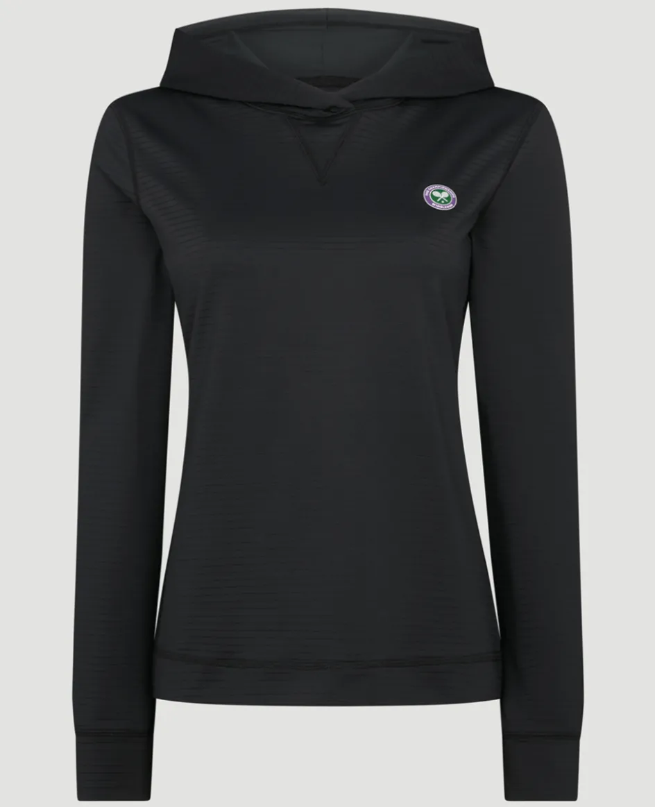 Wimbledon Womens Light Performance Hoody - Black-Women Sweatshirts & Hoodies|Sweatshirts & Hoodies