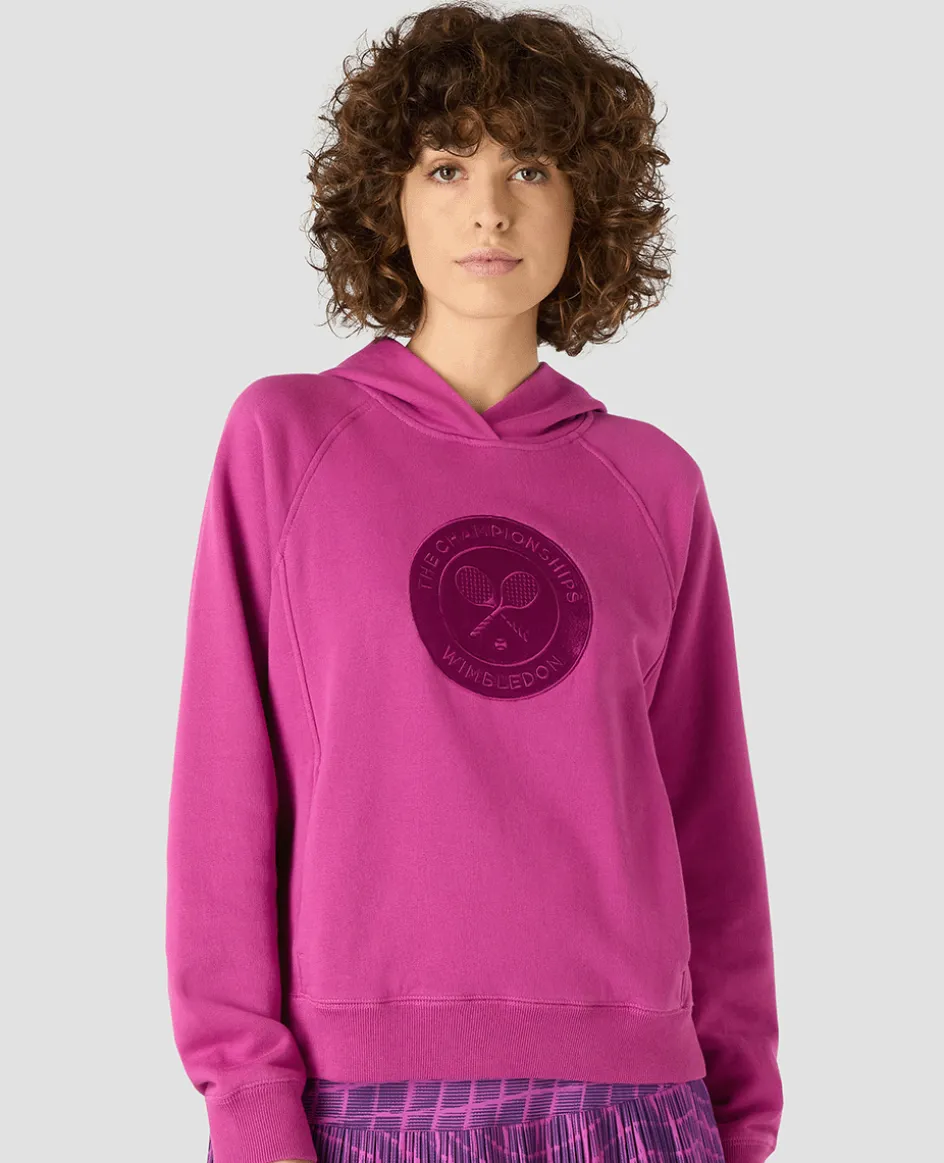 Wimbledon Womens Logo Hoodie - Purple-Women Sweatshirts & Hoodies
