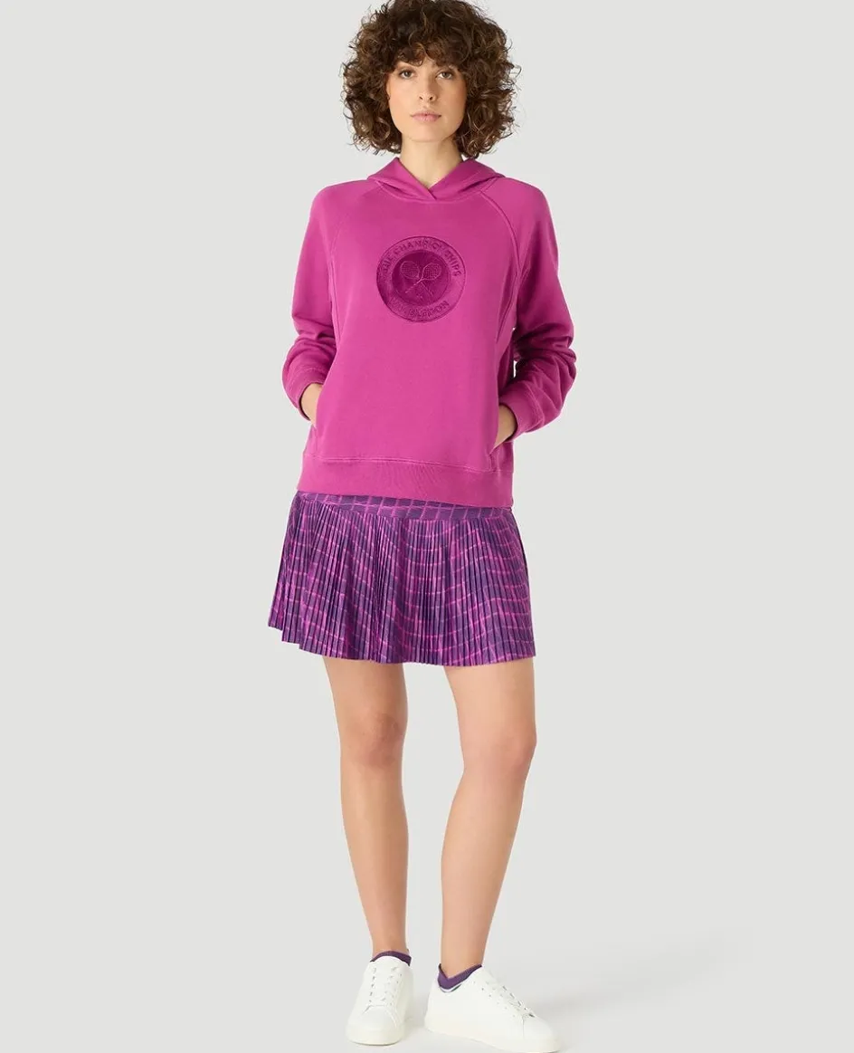 Wimbledon Womens Logo Hoodie - Purple-Women Sweatshirts & Hoodies