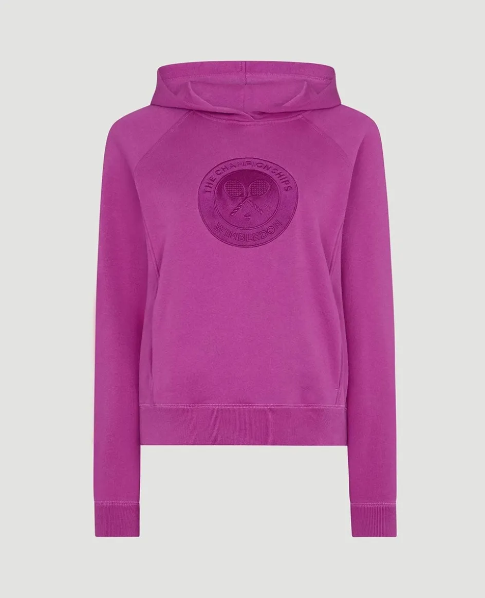 Wimbledon Womens Logo Hoodie - Purple-Women Sweatshirts & Hoodies