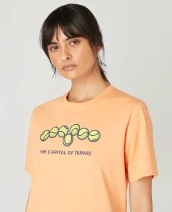 Wimbledon Womens London T-Shirt - Orange-Women Tops & T-Shirts