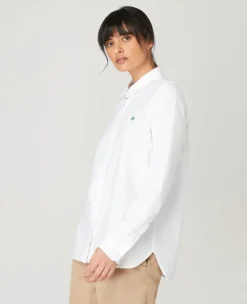 Wimbledon Womens Oxford Shirt - White-Women Tops & T-Shirts