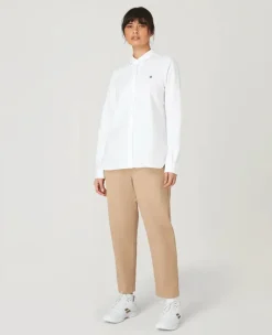 Wimbledon Womens Oxford Shirt - White-Women Tops & T-Shirts