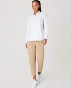 Wimbledon Womens Oxford Stripe Shirt - Lilac-Women Tops & T-Shirts