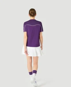 Wimbledon Womens Performance Curve T-Shirt - Purple-Women Tops & T-Shirts|Tops & T-Shirts