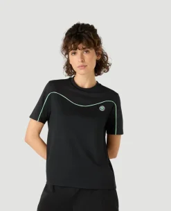 Wimbledon Womens Performance Curve T-Shirt - Green-Women Tops & T-Shirts|Tops & T-Shirts