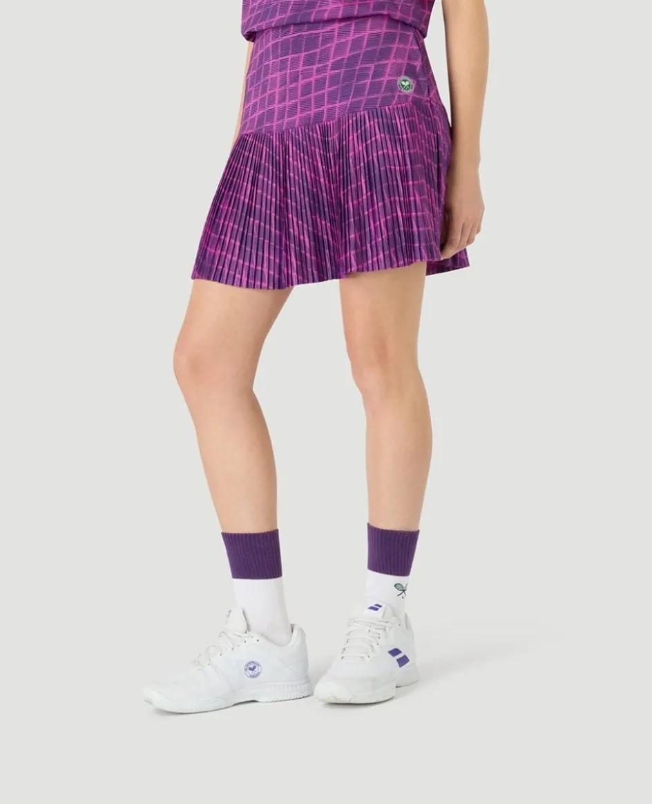 Wimbledon Womens Performance Grid Skort - Purple-Women Dresses & Skorts|Dresses & Skirts