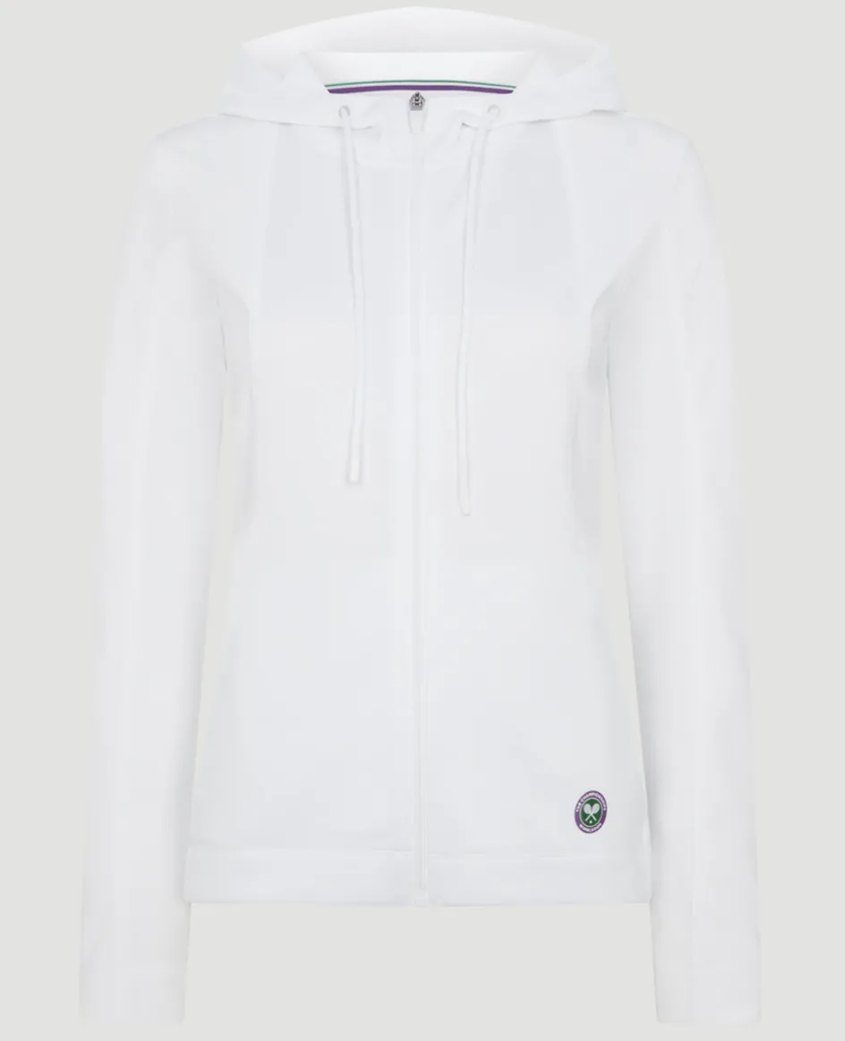 Wimbledon Womens Performance Hoody - White-Women Sweatshirts & Hoodies|Sweatshirts & Hoodies