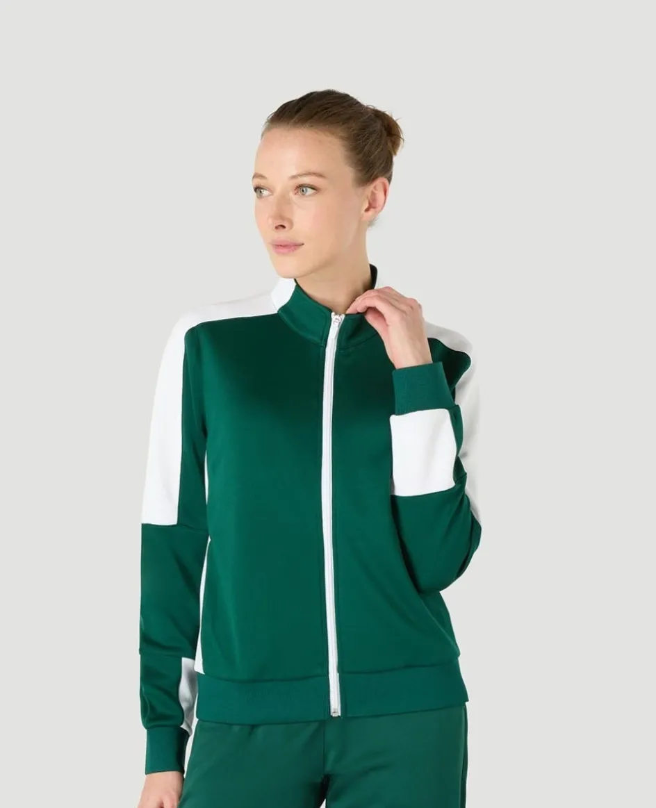 Wimbledon Womens Performance Panel Full Zip - Green-Women Jackets & Coats