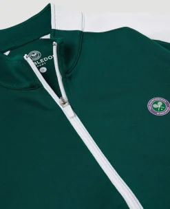Wimbledon Womens Performance Panel Full Zip - Green-Women Jackets & Coats