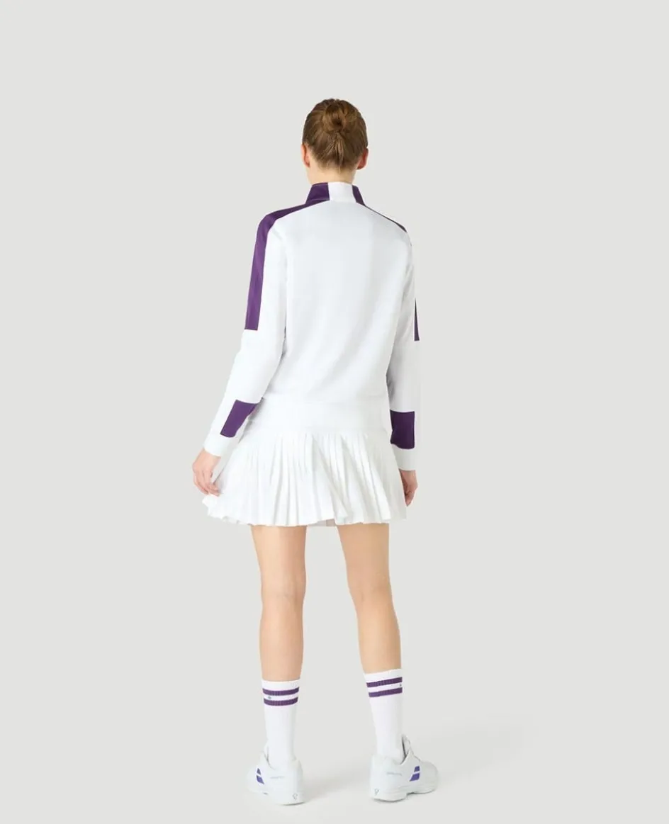 Wimbledon Womens Performance Panel Full Zip - White-Women Sweatshirts & Hoodies|Jackets & Coats