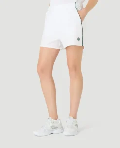 Wimbledon Womens Performance Piping Shorts - White-Women Trousers & Shorts|Trousers & Shorts