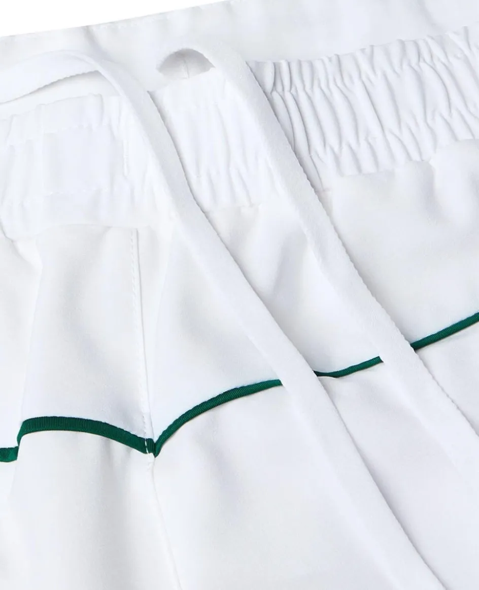 Wimbledon Womens Performance Piping Shorts - White-Women Trousers & Shorts|Trousers & Shorts