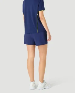 Wimbledon Womens Performance Piping Shorts - Navy-Women Trousers & Shorts|Trousers & Shorts