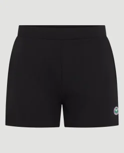 Wimbledon Womens Performance Piping Shorts - Black-Women Trousers & Shorts|Trousers & Shorts