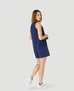 Wimbledon Womens Performance Sleeveless Polo - Navy-Women Tops & T-Shirts|Tops & T-Shirts