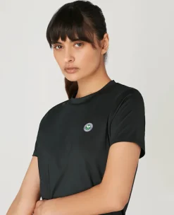 Wimbledon Womens Performance T-Shirt - Black-Women Tops & T-Shirts|Tops & T-Shirts