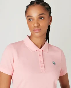 Wimbledon Womens Pique Polo - Pink-Women Tops & T-Shirts