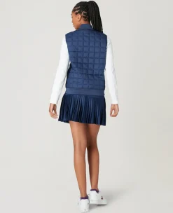 Wimbledon Women's Quilted Gilet - Navy-Women Jackets & Coats