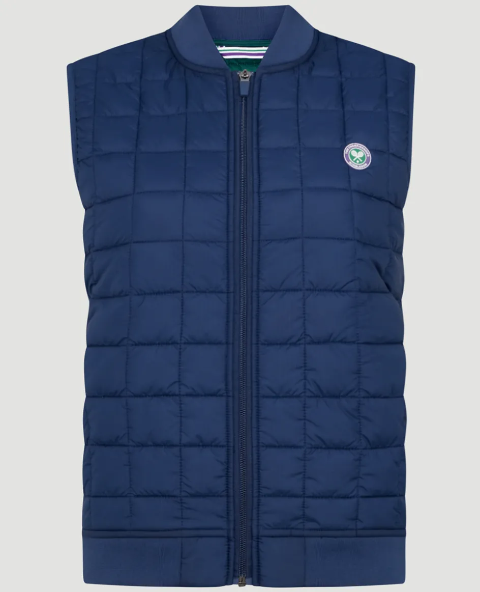Wimbledon Women's Quilted Gilet - Navy-Women Jackets & Coats