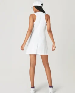 Wimbledon Womens Rouched Performance Dress - White-Women Dresses & Skorts|Dresses & Skirts