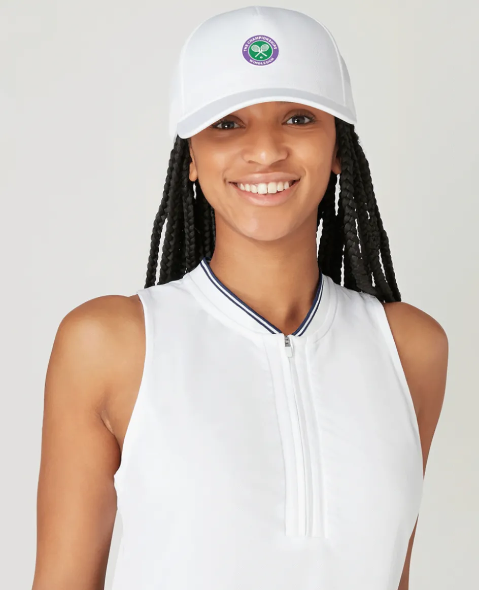 Wimbledon Womens Rouched Performance Dress - White-Women Dresses & Skorts|Dresses & Skirts