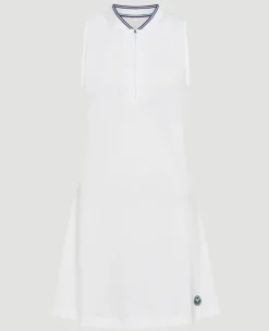Wimbledon Womens Rouched Performance Dress - White-Women Dresses & Skorts|Dresses & Skirts