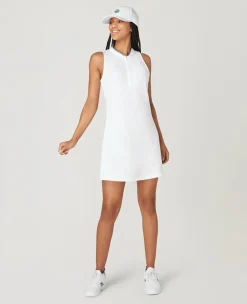 Wimbledon Womens Rouched Performance Dress - White-Women Dresses & Skorts|Dresses & Skirts