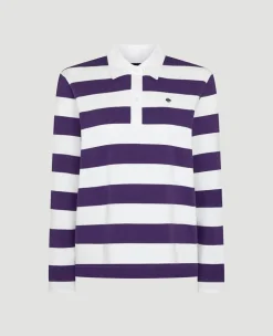 Wimbledon Womens Rugby Top - White & Purple-Women Tops & T-Shirts