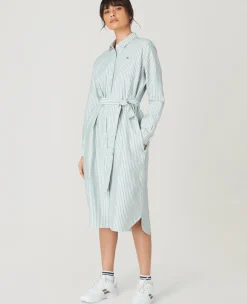 Wimbledon Womens Shirt Dress - Green-Women Dresses & Skirts