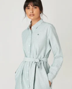 Wimbledon Womens Shirt Dress - Green-Women Dresses & Skirts