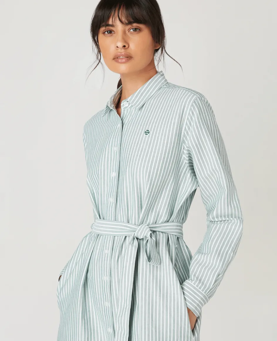 Wimbledon Womens Shirt Dress - Green-Women Dresses & Skirts