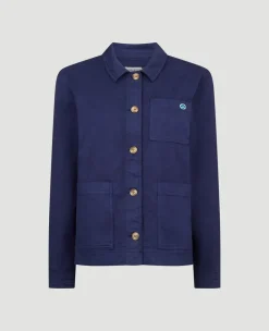 Wimbledon Womens Shirt Jacket - Navy-Women Jackets & Coats