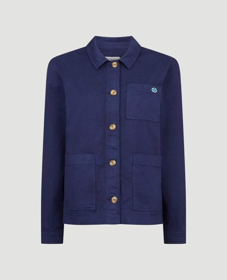 Wimbledon Womens Shirt Jacket - Navy-Women Jackets & Coats