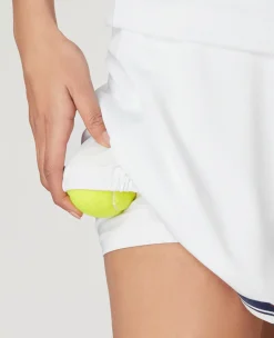 Wimbledon Womens Skort - White & Navy-Women Dresses & Skorts|Dresses & Skirts