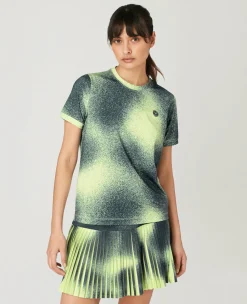 Wimbledon Womens Spray Performance T-Shirt - Lime-Women Tops & T-Shirts|Tops & T-Shirts