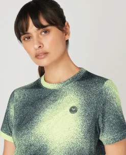 Wimbledon Womens Spray Performance T-Shirt - Lime-Women Tops & T-Shirts|Tops & T-Shirts