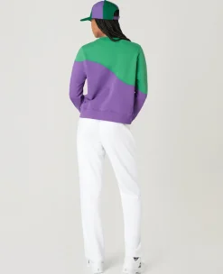 Wimbledon Womens Tennis Sweatshirt - Green & Purple-Women Sweatshirts & Hoodies